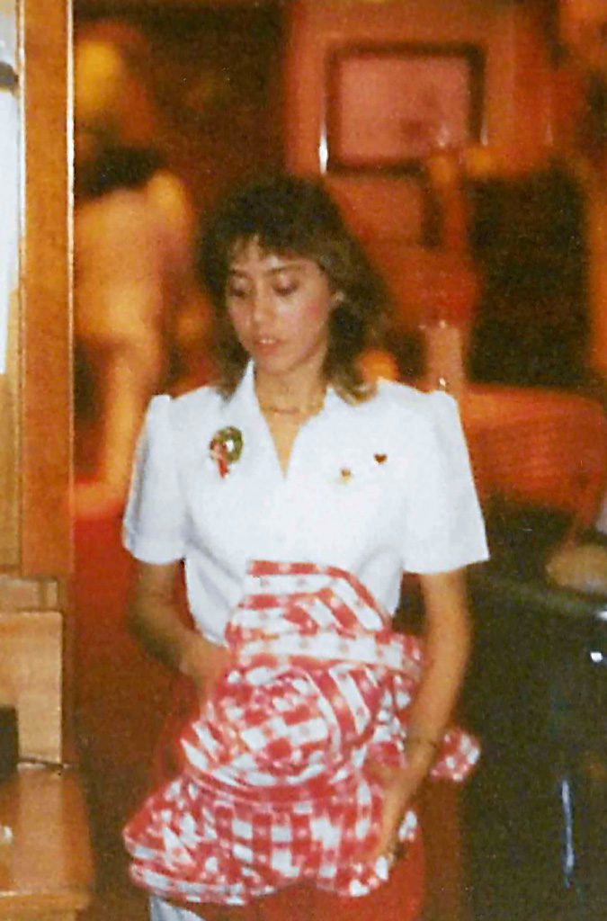 Marybeth-busgirl chefs owner Mary Beth as a busgirl